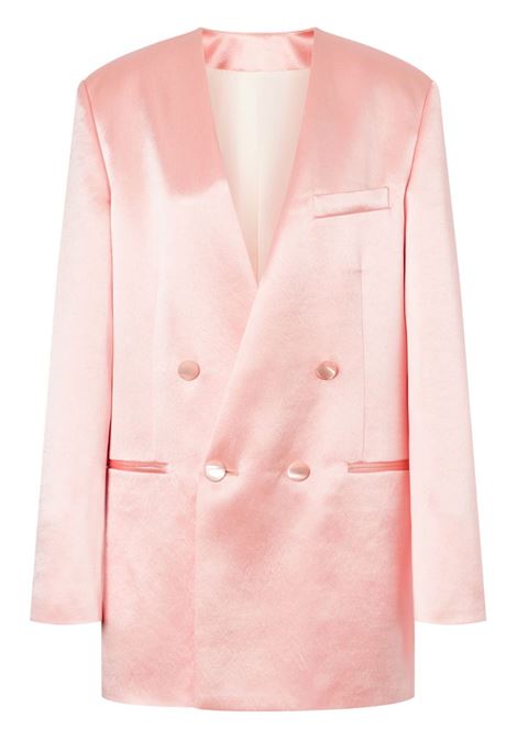 Rose pink lapeless double-breasted blazer Philosophy Di Lorenzo Serafini - women